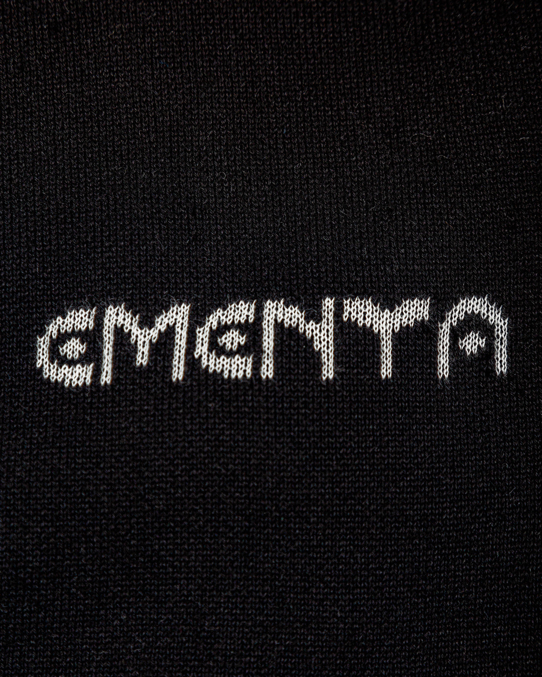 Knit cardigan made from soft yarn, featuring a classic cardigan design that blends modern elements with timeless style. The piece showcases a bold Ikon World design on the back and an Ementa logo embroidered on the chest.