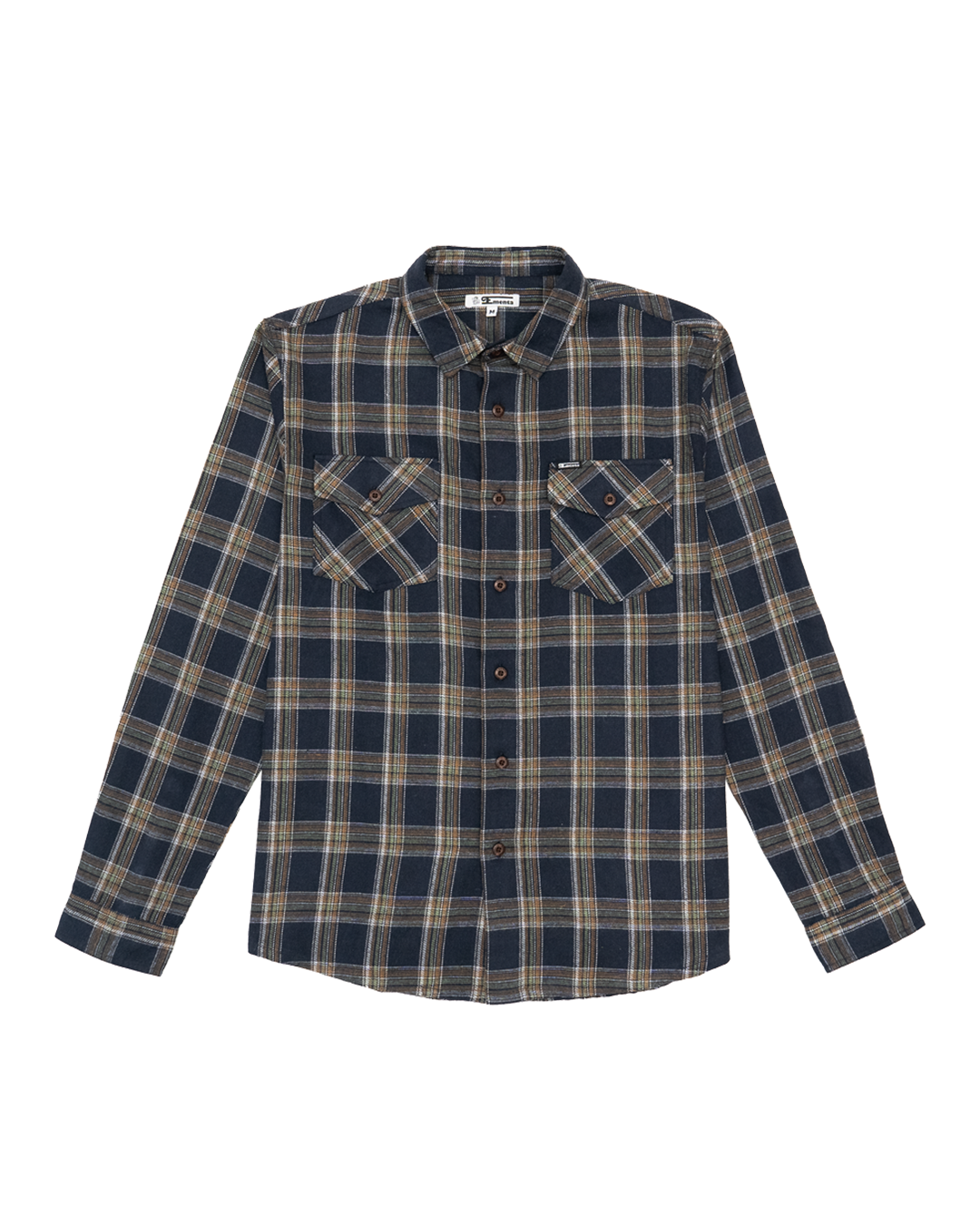 This flannel shirt is crafted from durable spine twill, offering a blend of comfort and understated style. Its relaxed silhouette makes it an easy choice for casual wear while maintaining a clean, timeless look.