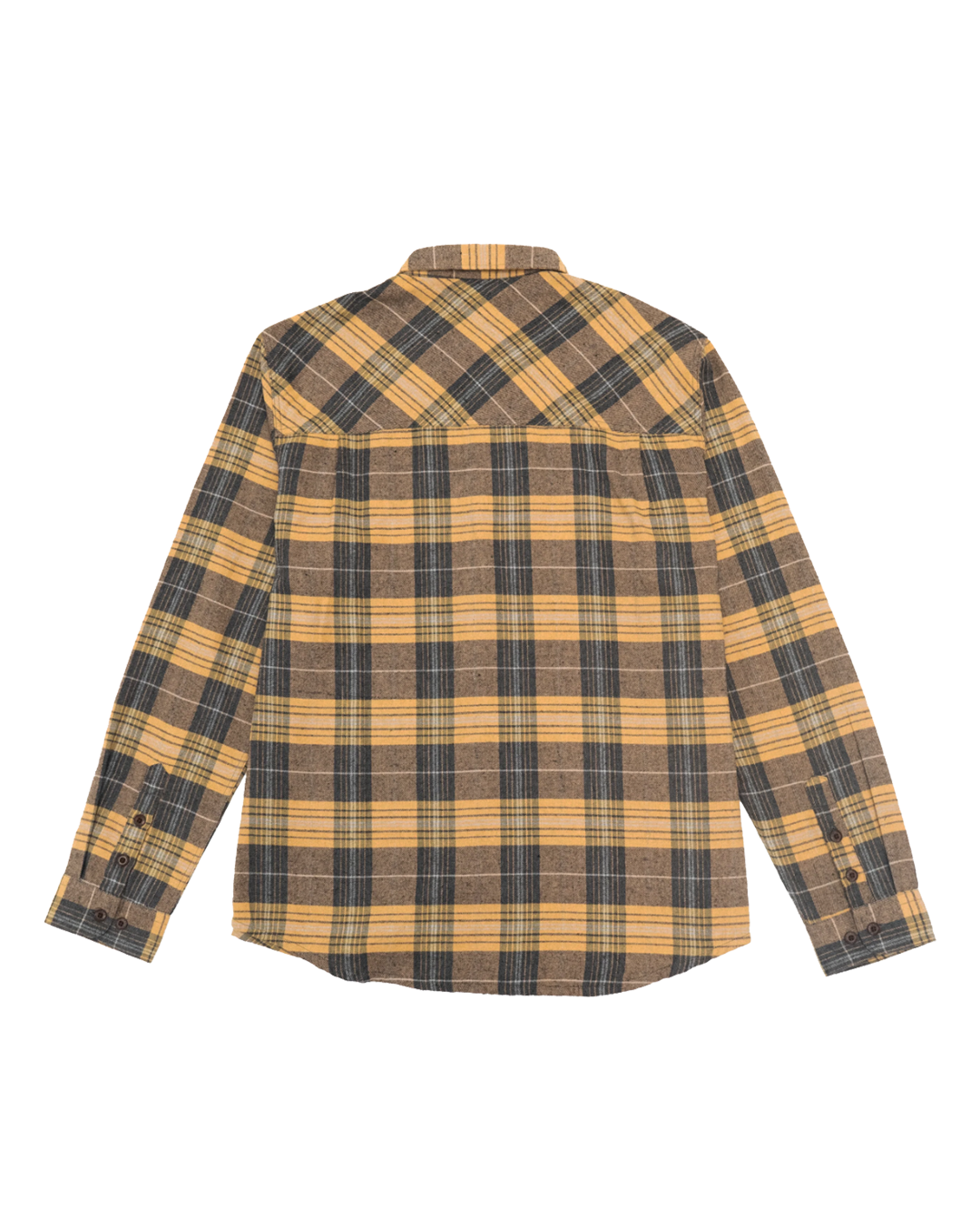 This flannel shirt in yellow tones, is crafted from durable spine twill, offering a blend of comfort and understated style. Its relaxed silhouette makes it an easy choice for casual wear while maintaining a clean, timeless look.