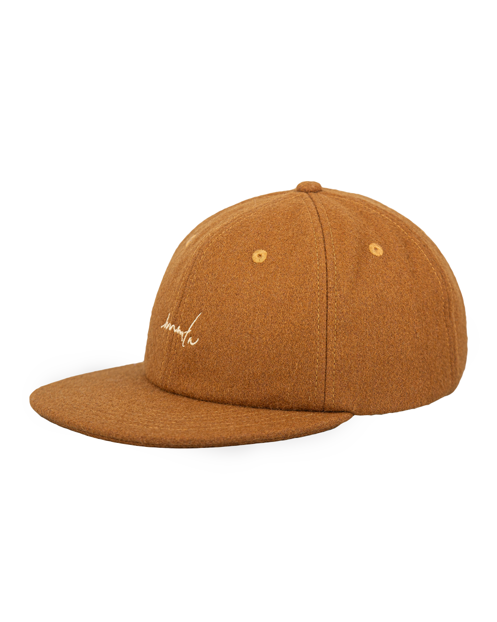 Made from soft camel-colored wool, this six-panel cap features a straight brim for a sharp look. The Signature logo is embroidered on the front, adding a clean touch. The adjustable strap at the back ensures a perfect fit, while the 100% wool construction provides warmth and durability.