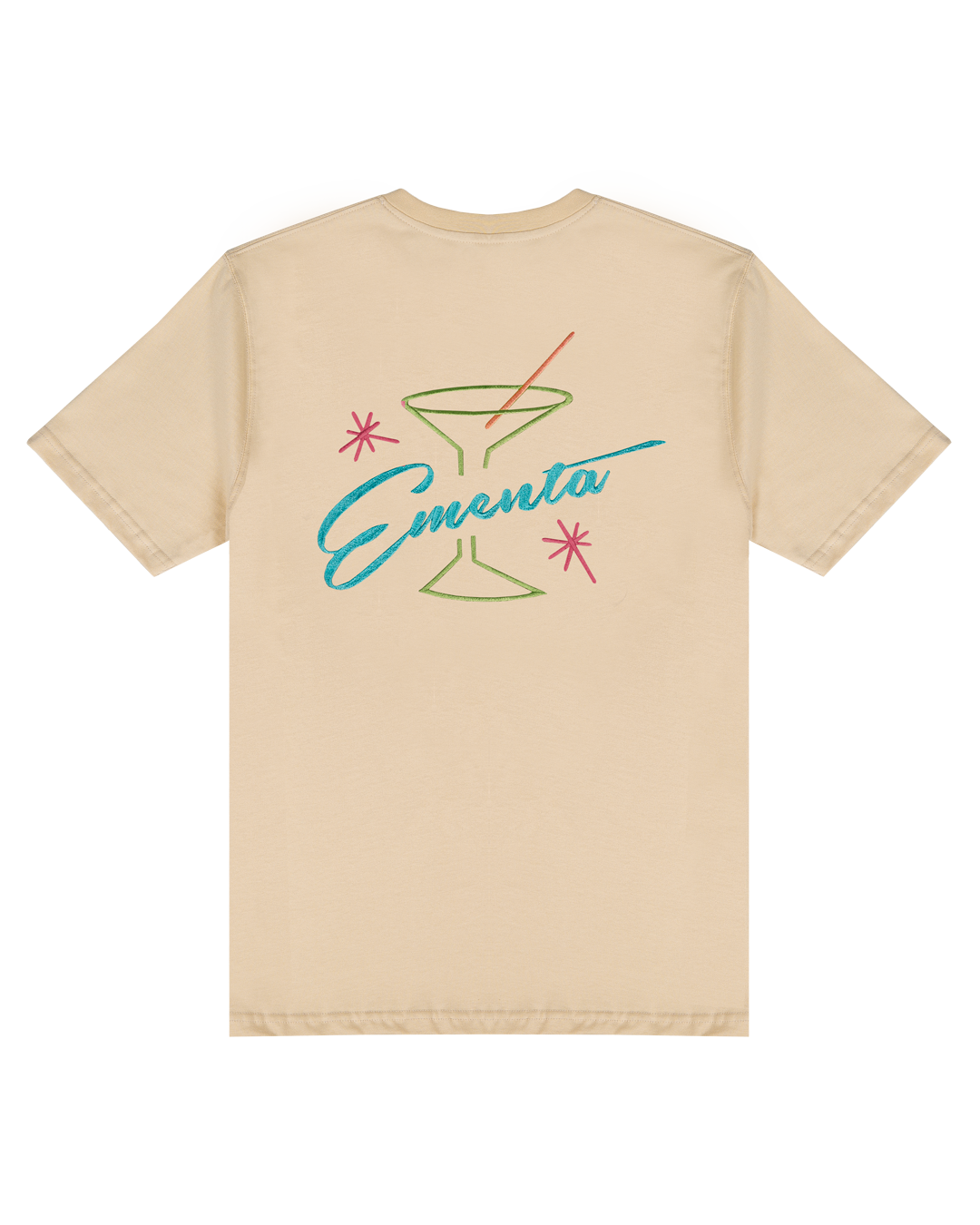 Artist-made t-shirt crafted from soft cotton fabric, designed to provide a comfortable and flattering fit. The off-white color offers a timeless, versatile look, while the embroidered 3D design adds a unique, textured element to the shirt.