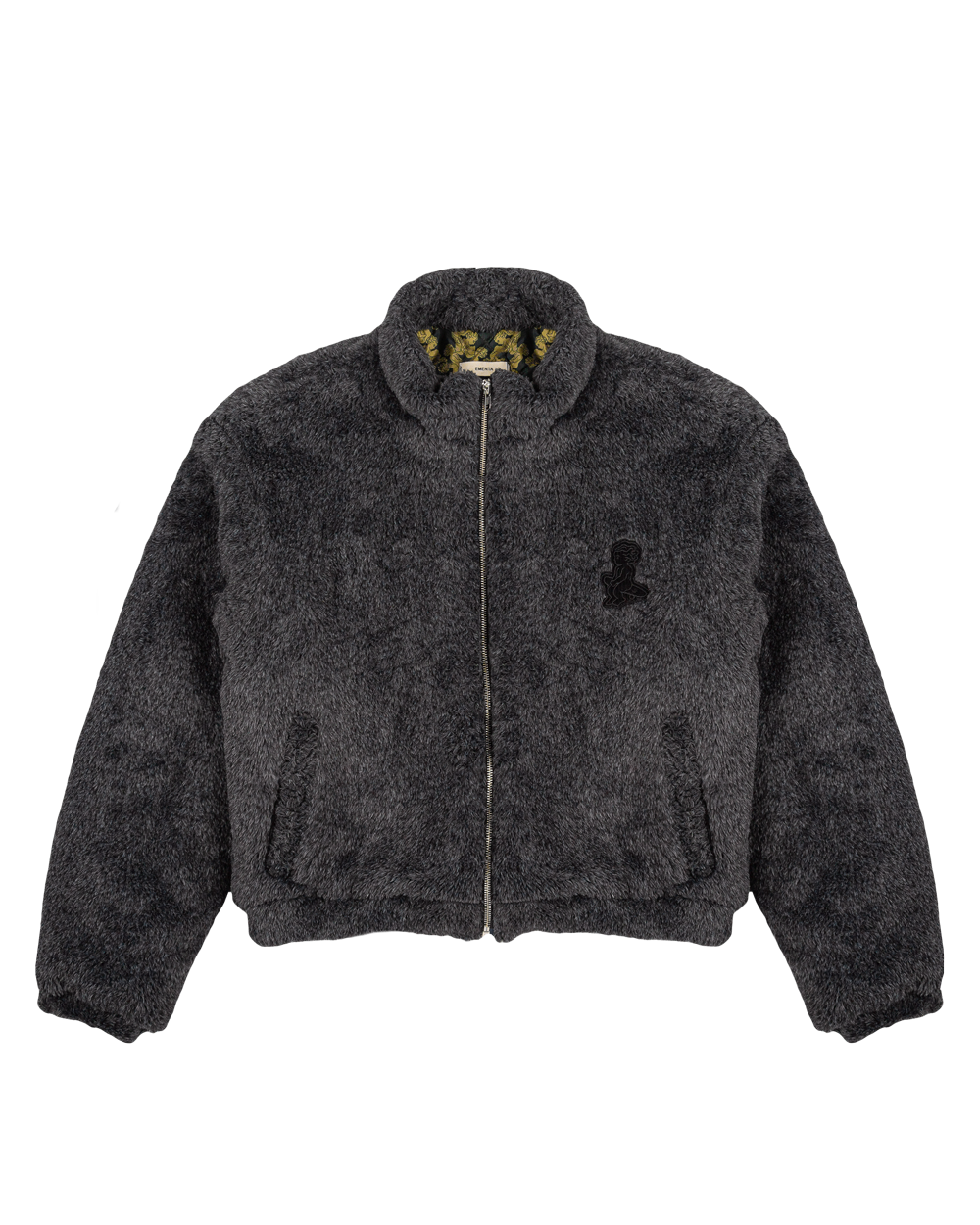 The Ikon Fur Jacket in grey is designed for warmth and comfort, featuring a soft grey fur on the exterior. Inside, it has diamond stitching for added texture and durability.

The jacket includes adjustable elasticated wrists and hips for a customizable fit, along with two exterior pockets and one interior pocket for storage.