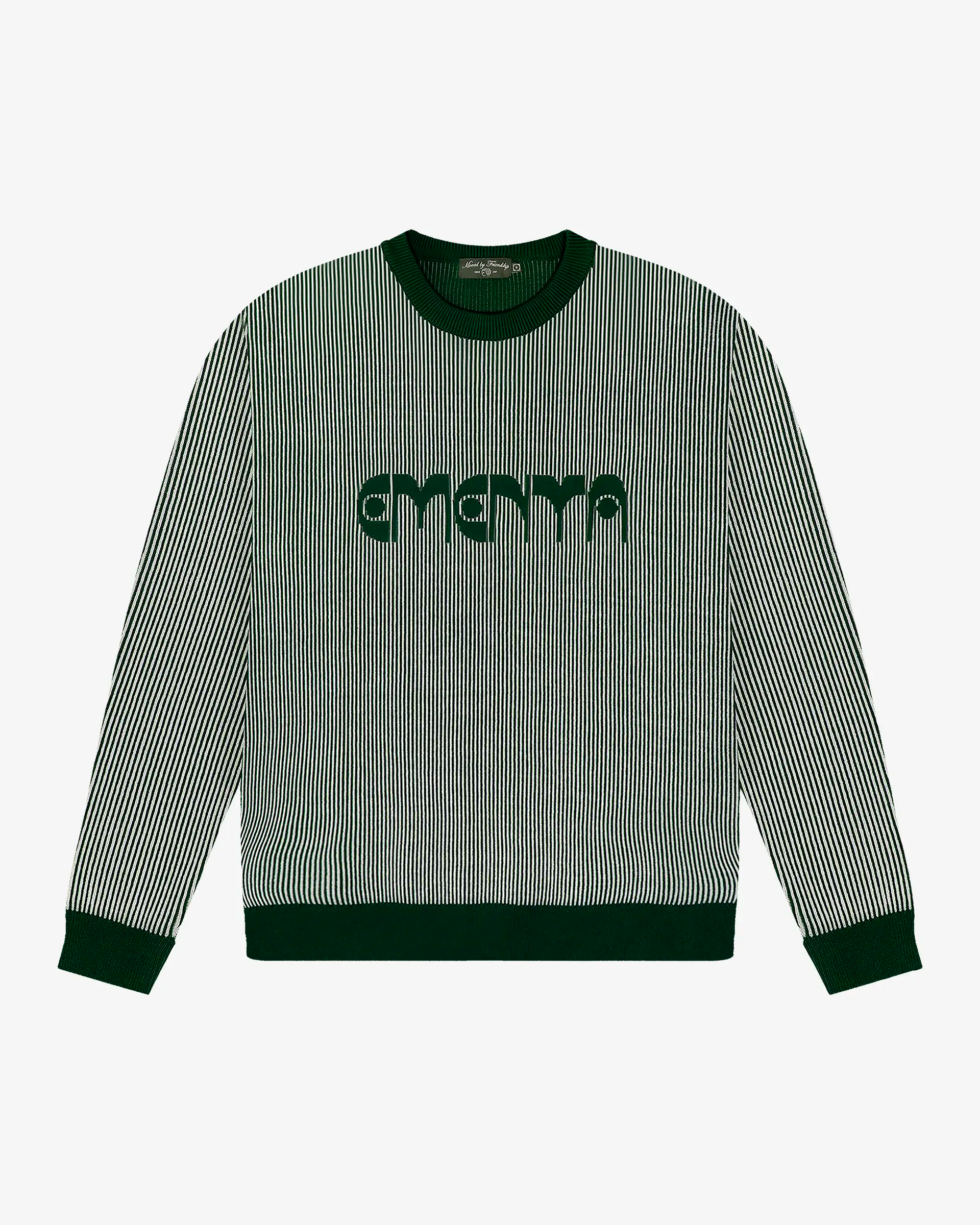 Reversible double-knit crewneck with inverted graphics on each side
Straight fit with relaxed volume through the body
Double-knit yarn fabric with a fine vertical stripe structure
Graphic print on back with “Lisa” design referencing Lisbon's swallows

Made in Portugal from breathable cotton yarn
Hand wash cold and lay flat to dry