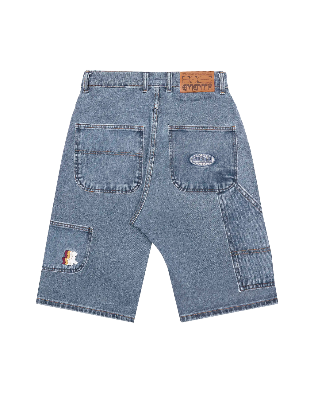 【BAON】[unisex] Non-fade Snap Button Patch Bermuda Denim Pt SKATER DENIM SHORTS - Light blue | ZARA Canada